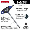 Hex Keys | Klein Tools JTH6M25BE Journeyman 2.5 mm Ball Hex Key with 6 in. T-Handle image number 1