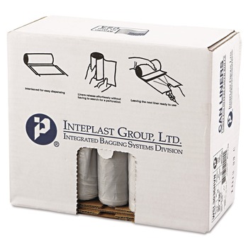 Inteplast Group 30 gal. 0.58 mil 30 in. x 36 in. Low-Density Commercial Can Liners - Clear (25 Bags/Roll, 10 Rolls/Carton)