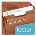 Office Jansan | Pendaflex R117ALHD 1/3-Cut Tab Heavy-Duty Expanding File with Reinforced Flap and 21 Sections - Letter, Redrope image number 1
