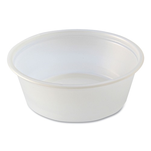 Food Trays, Containers, and Lids | Fabri-Kal 000000000009505194 1.5 oz. Squat Plastic Portion Cups - Translucent (10/Carton) image number 0