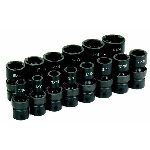  | Grey Pneumatic 1314U 14-Piece 1/2 in. Drive 6-Point SAE Universal Ball Joint Socket Set image number 0