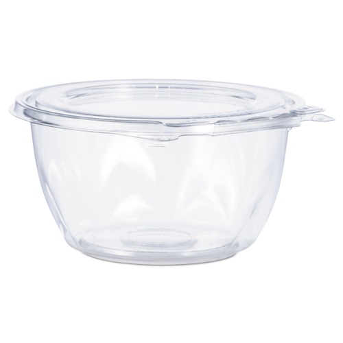 Bowls and Plates | Dart CTR16BF 16 oz. 5.5 in. x 2.7 in. Tamper-Evident Bowls with Flat Lid - Clear (240/Carton) image number 0