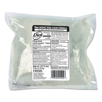 Dial Professional 91502 Antimicrobial Soap For Sensitive Skin, 800ml Flex Pak Refill (12/Carton)
