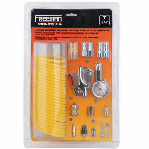 Air Tool Adaptors | Freeman APWH1414A 16-Piece 1/4 in. x 1/4 in. Automotive Accessory Pack with Hose image number 0