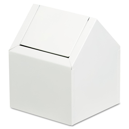 Trash & Waste Bins | HOSPECO 2201 Double Entry Swing Top Floor Receptacle - Metal, White image number 0
