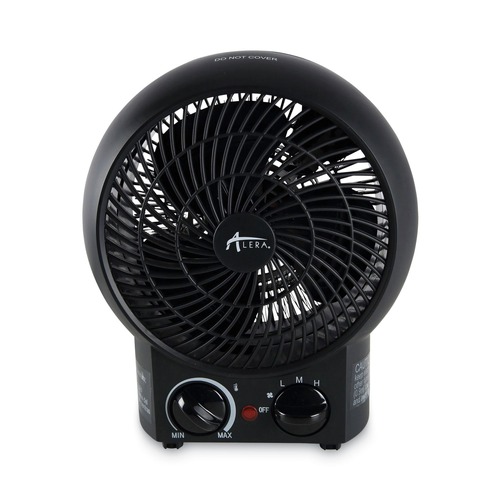 Space Heaters | Alera ALEHEFF10B 1500 Watts 8.25 in. x 4.37 in. x 9.5 in. Heater Fan - Black image number 0