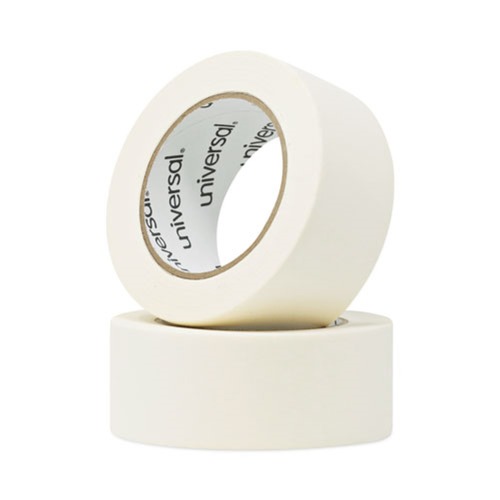  | Universal UNV51302CT 3 in. Core 48 mm x 54.8 in. General Purpose Masking Tape - Beige (24/Carton) image number 0