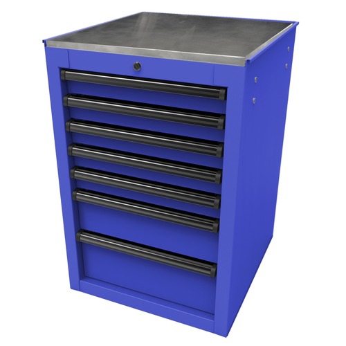 Cabinets | Homak BL08022070 RS Pro 22 in. 7-Drawer Side Cabinet - Blue image number 0