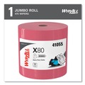 Office Jansan | WypAll 41055 12.4 in. x 12.2 in. Power Clean Jumbo Roll X80 Heavy Duty Cloths - Red (1/Carton) image number 1
