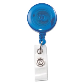Advantus 30 in. Extension Translucent Retractable ID Card Reel - Blue (12/Pack)