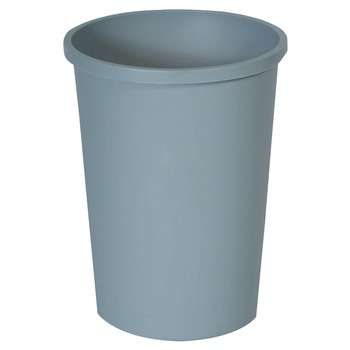 Rubbermaid Commercial Untouchable 11-Gallon Plastic Round Waste Receptacle - Gray