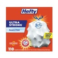 Cleaning & Janitorial Supplies | Hefty E3-3368 23.75 in. x 24.88 in. 13 gal. Ultra Strong Drawstring Tall Kitchen Trash Bags - White (330/Carton) image number 0