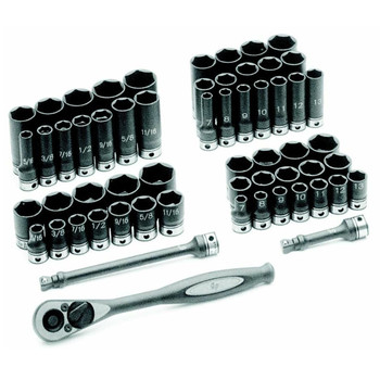Grey Pneumatic 81659CRD 59-Piece 3/8 in. Drive 6-Point SAE/Metric Standard and Deep Duo-Socket Set