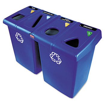 Rubbermaid Commercial 1792372 92 gal. Four-Stream, Glutton Recycling Station - Blue