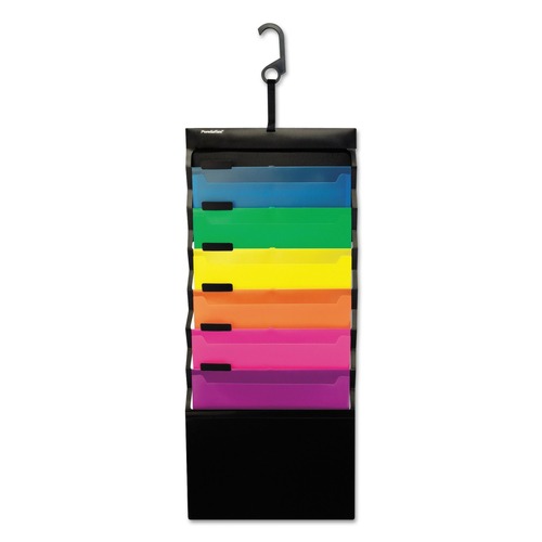 Office Jansan | Pendaflex 52891 1 in. Expansion 6 Sections Desk Free Buckle Closure Hanging Letter Organizer With Case - Black image number 0