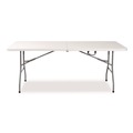  | Alera 65606 96 in. x 30 in. x 29.25 in. Fold in Half Plastic Folding Table - White image number 1