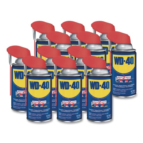 Lubricants | WD-40 490026 8 oz. Aerosol Can Smart Straw Spray Lubricant (12/Carton) image number 0