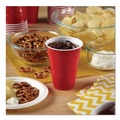 Cutlery | Hefty PAC C20950 Easy Grip Disposable Plastic 9 oz. Party Cups - Red (50/Pack, 12 Packs/Carton) image number 4