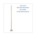 Mops | Boardwalk BWK601 Quick Change 0.88 in. Diameter x 54 in. Metal Head Wooden Mop Handle - Junior, Natural image number 4