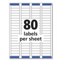 Office Jansan | Avery 08167 0.5 in. x 1.75 in. Easy Peel Address Labels with Sure Feed Technology for Inkjet Printers - White (80/Sheet, 25 Sheets/Pack) image number 6