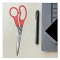 Office Jansan | Westcott 40618 8 in. Long 3.5 in. Cut Length Value Line Stainless Steel Shears - Offset Red Handle image number 3