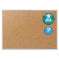 Office Jansan | Quartet 2303 36 in. x 24 in. Classic Series Cork Bulletin Board - Tan Surface, Silver Anodized Aluminum Frame image number 1