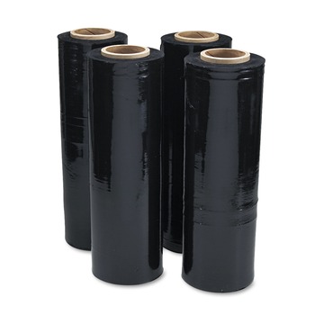INDUSTRIAL SHIPPING SUPPLIES | Universal UNV62120 4-Piece/Carton 80-Gauge 18 in. x 1500 ft. Roll Stretch Film - Black