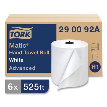 Tork Advanced Matic 7.7 in. x 525 ft. 2-Ply Hand Towel Roll - White (6/Carton)