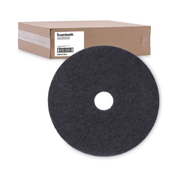 Boardwalk 19 in. Diameter Stripping Floor Pads - Black (5/Carton)
