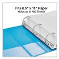 Office Jansan | Universal UNV20733 11 in. x 8.5 in. 2 in. Capacity 3 Rings Slant D-Ring View Binder - Light Blue image number 7