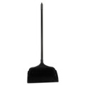  | Rubbermaid Commercial FG253100BLA 12.5 in. x 37 in. Lobby Pro Polypropylene with Vinyl Coat Upright Dustpan with Wheels - Black image number 0