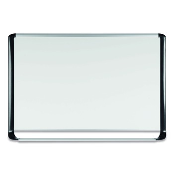 MasterVision MVI210401 Pure White 96 in. x 48 in. Aluminum Frame Platinum Magnetic Dry Erase Board - White/Silver/Black