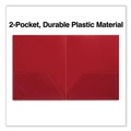Office Jansan | Universal UNV20543 100-Sheet Capacity 11 in. x 8.5 in. 2-Pocket Plastic Folders - Red (10/Pack) image number 3
