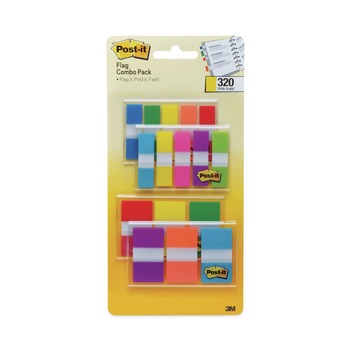 Post-it Flags 0.5 in. and 1 in. Page Flag Value Pack - Nine Assorted Colors (320/Pack)