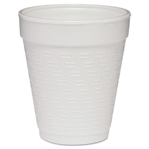 Cutlery | Dart 8KY8 8 oz. Hot/Cold Greek Key Design Small Foam Drink Cups - Small, White (25/Bag 40 Bag/Carton) image number 0