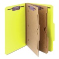 File Folders | Smead 19084 6 SafeSHIELD Fasteners 2 Dividers Legal Size 6-Section Pressboard Top Tab Pocket Classification Folders - Yellow (10/Box) image number 0