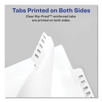 Avery 11 x 8.5 Allstate Style Preprinted Legal Exhibit Side 26 to 50 Tab Index Dividers - White (25-Pieces/Set)