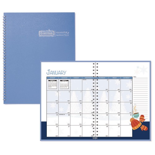 Calendars & Planners | House of Doolittle 239-08 12-Month (Jan to Dec): 2026 10 in. x 7 in. Illustrated Seasons Artwork Seasonal Monthly Planner - Light Blue Cover image number 0