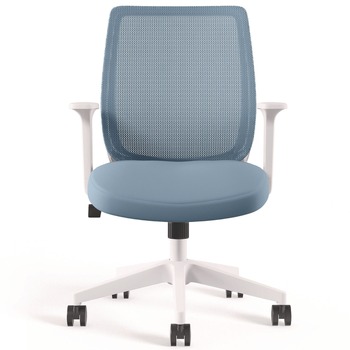 Alera 17.09 in. to 20.83 in. Seat Height Up to 275 lbs. Wessex Ergonomic Fabric Mesh Swivel Task Chair - Seafoam Seat/Back, White Base