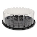 Food Trays, Containers, and Lids | Pactiv Corp. YEH899020000 10 in. x 10 in. x 3.38 in. Round ShowCake 2-Part Cake Container - Clear/Black (90/Carton) image number 1