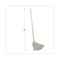 Mops | Boardwalk BWK124C 24 oz. Cotton Fiber Head Deck Mop with 54 in. Wooden Handle (6/Pack) image number 3