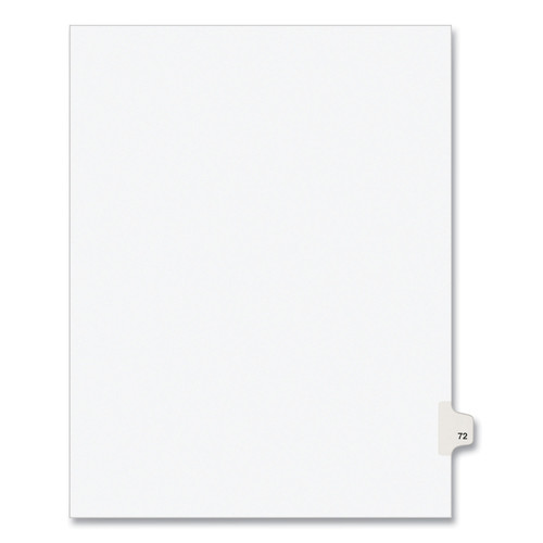  | Avery 01072 Preprinted Legal Exhibit Side Tab Index Dividers, Avery Style, 10-Tab, 72, 11 X 8.5, White, 25/pack, (1072) image number 0