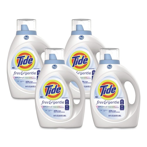 Office Jansan | Tide 83913634 Free and Gentle 84 oz HE Compatible Liquid Laundry Detergent (4/Carton) image number 0