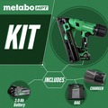 Finish Nailers | Metabo HPT NT1865DAAM 18V MultiVolt Lithium-Ion Brushless 15-Gauge Cordless Angled Finish Nailer Kit (2 Ah) image number 1