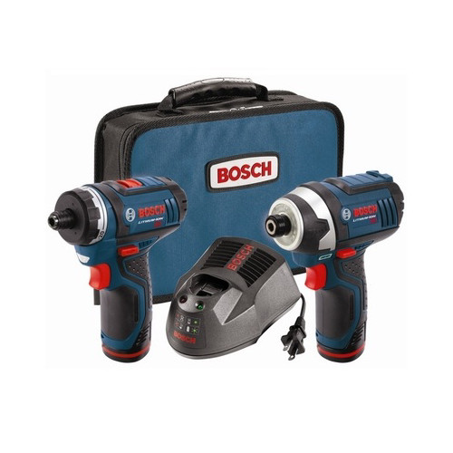 Combo Kits | Bosch CLPK27-120 12V Max Compact Lithium-Ion Cordless 2-Speed Pocket Driver and Impact Driver 2-Tool Combo Kit (2 Ah) image number 0