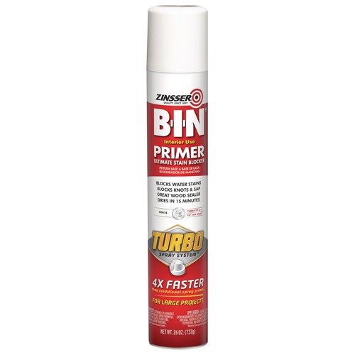 Paint | Rust-Oleum 356880 BIN 26 oz. Aerosol Can Interior Primer with Turbo Spray System - Flat White (6/Carton) image number 0