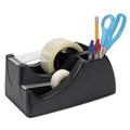 Office Jansan | Officemate OIC96690 1 in. and 3 in. Cores Recycled 2-in-1 Heavy Duty Plastic Tape Dispenser - Black image number 1