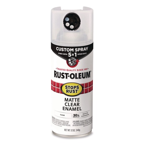Painting | Rust-Oleum 376868 Stops Rust 5-in-1 Spray Paint, Matte Clear, 12 oz Aerosol Can, 6/Carton image number 0