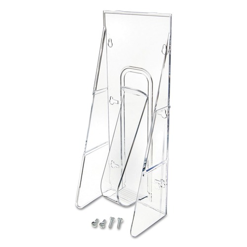 Office Furniture & Lighting | Deflecto 55601 Stand-Tall Wall-Mount 4.56 in. x 3.25 in. x 11.88 in. Leaflet Literature Rack - Clear image number 0