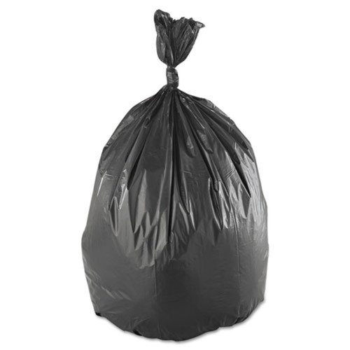 Trash Bags | Inteplast Group WSLW3858SHK Low-Density 60 Gallon 38 in. x 58 in. Commercial Can Liners - Black (100/Carton) image number 0
